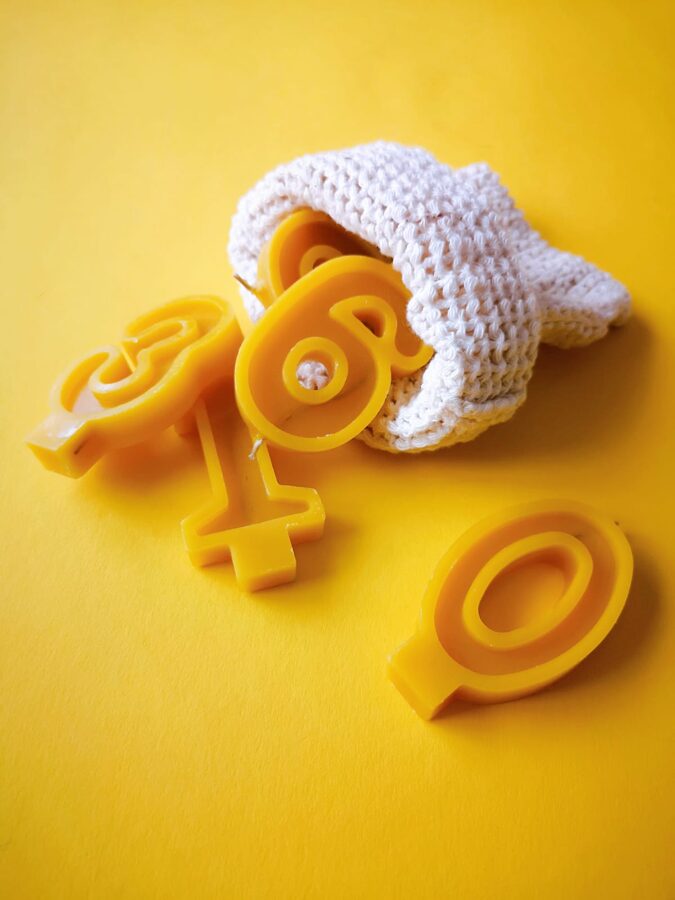100% BEESWAX NUMBER CANDLE