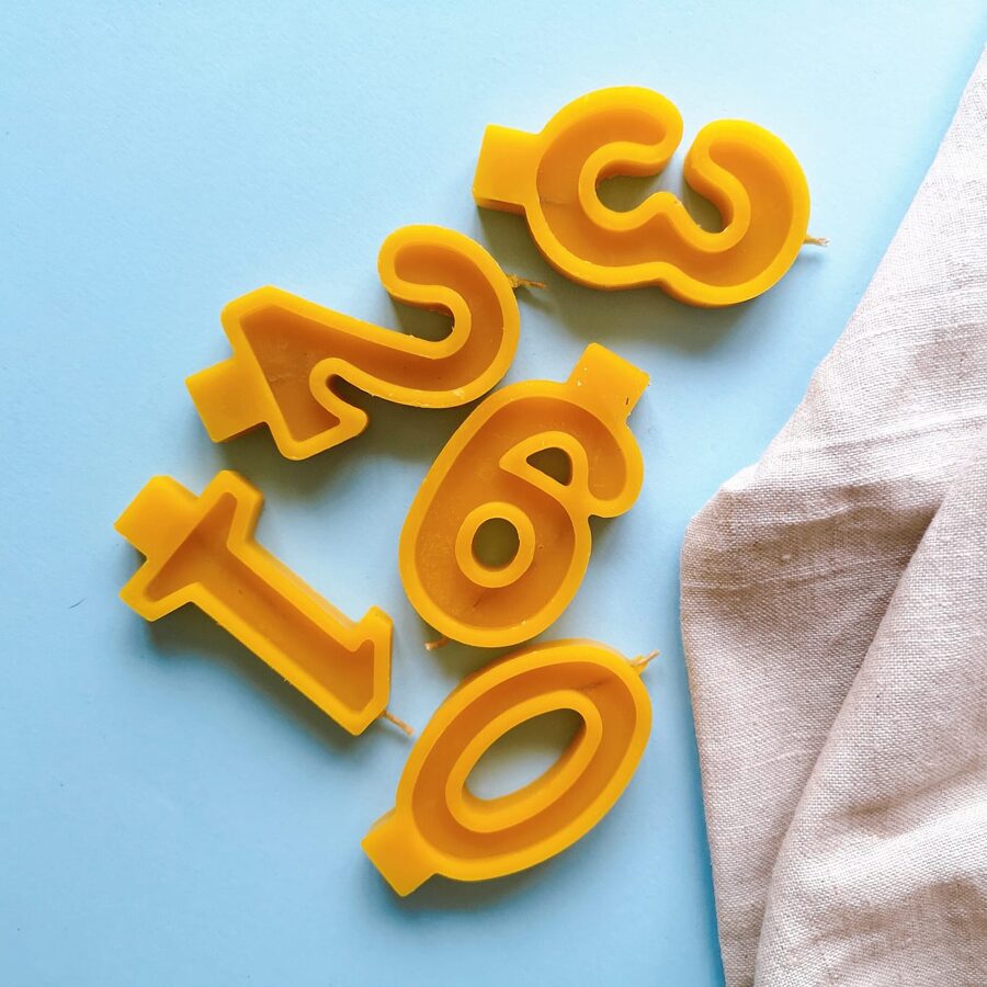 100% BEESWAX NUMBER CANDLE