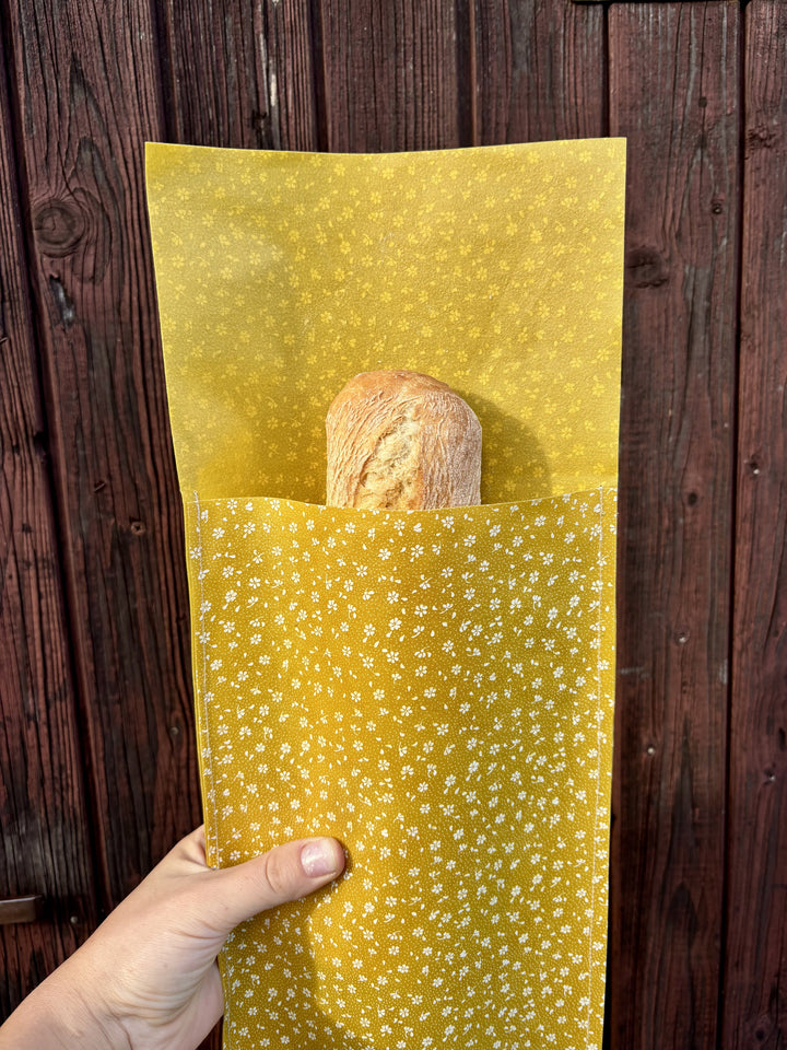 Beeswax baguette bag - reusable baguette bag - beeswax bread bag - sac à pain