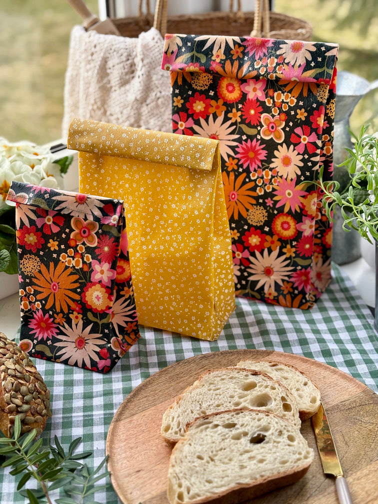 Umweltfreundliche Snack- und Lebensmitteltasche aus Bienenwachs