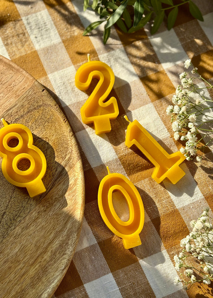 100% BEESWAX NUMBER CANDLE
