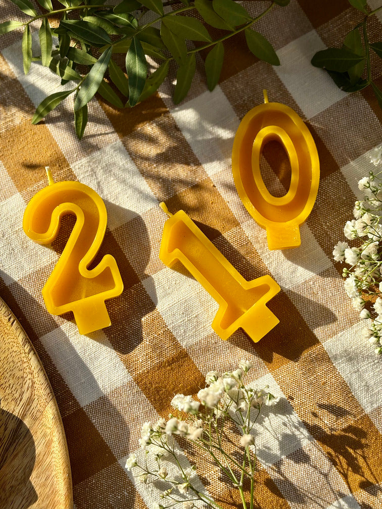 100% BEESWAX NUMBER CANDLE