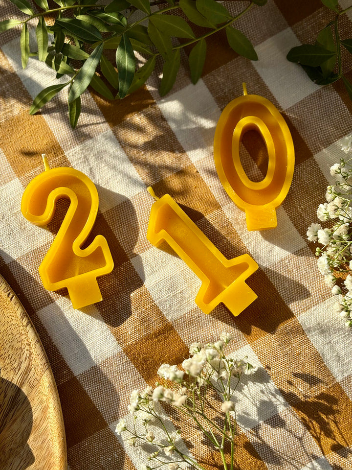 100% BEESWAX NUMBER CANDLE
