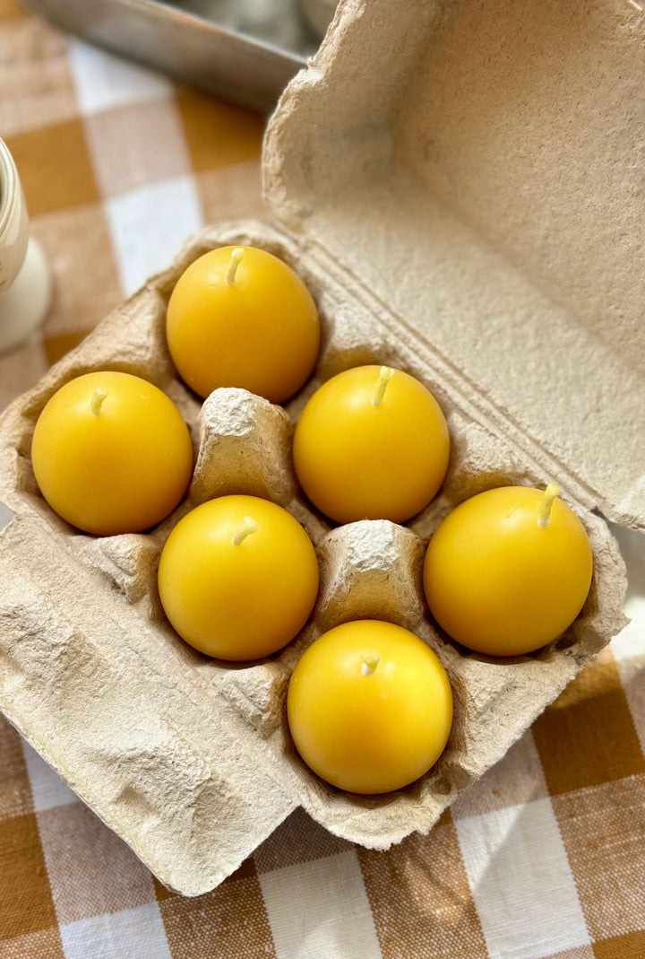 BEESWAX EGG CANDLE SET
