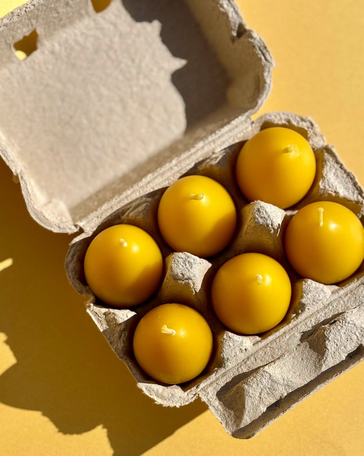 BEESWAX EGG CANDLE SET