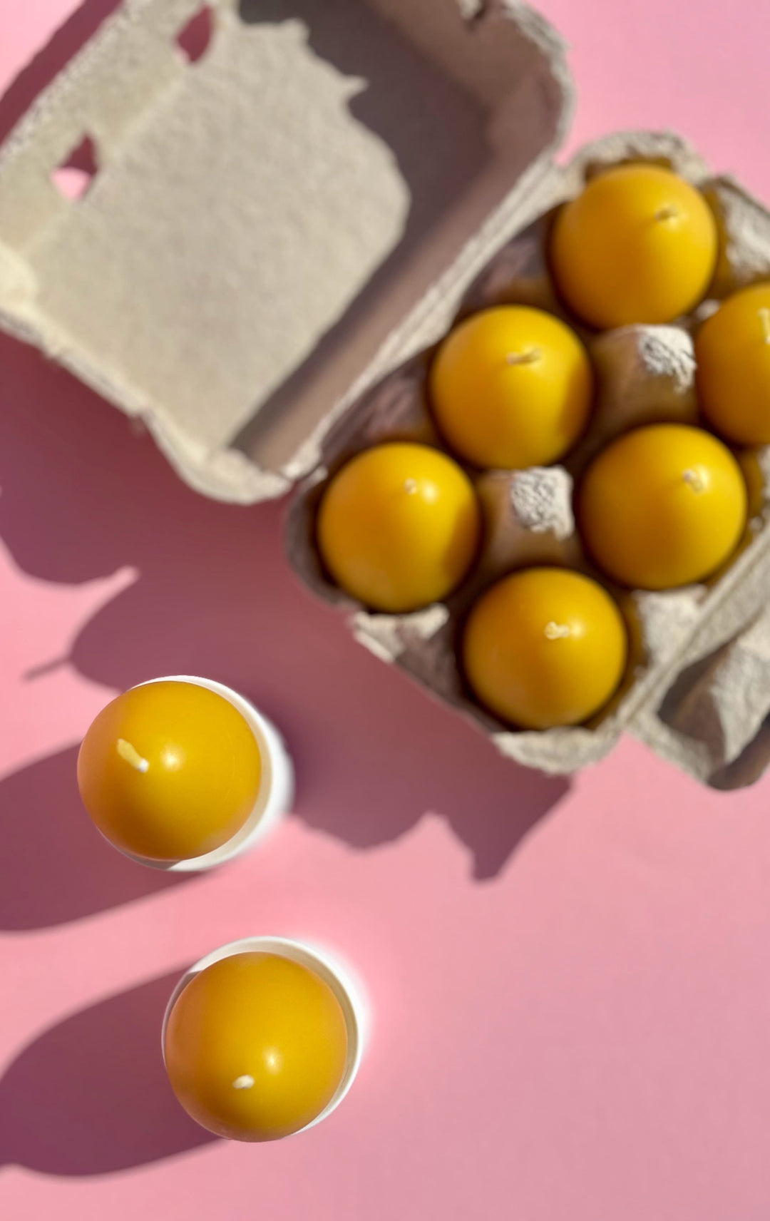 BEESWAX EGG CANDLE SET