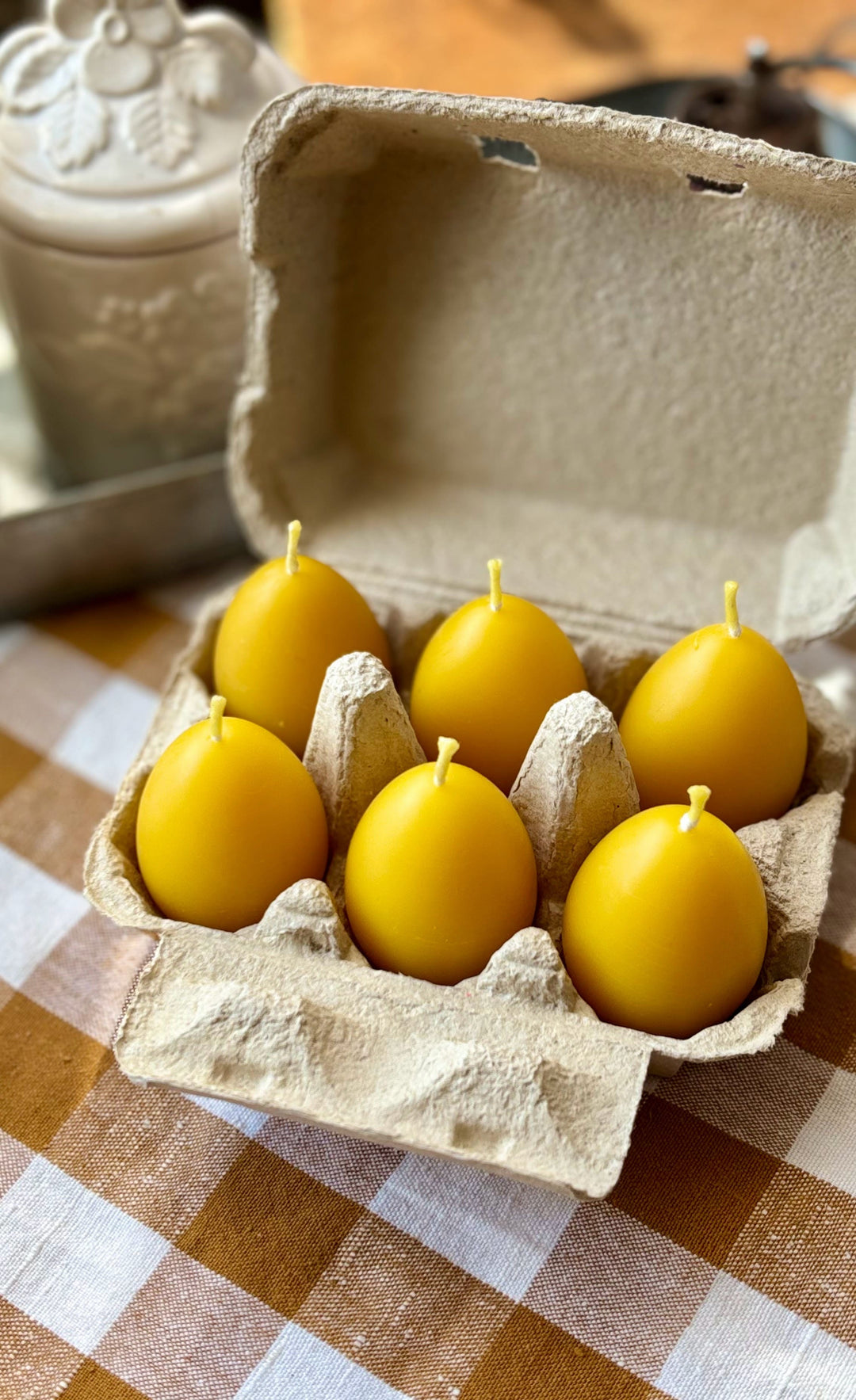 BEESWAX EGG CANDLE SET