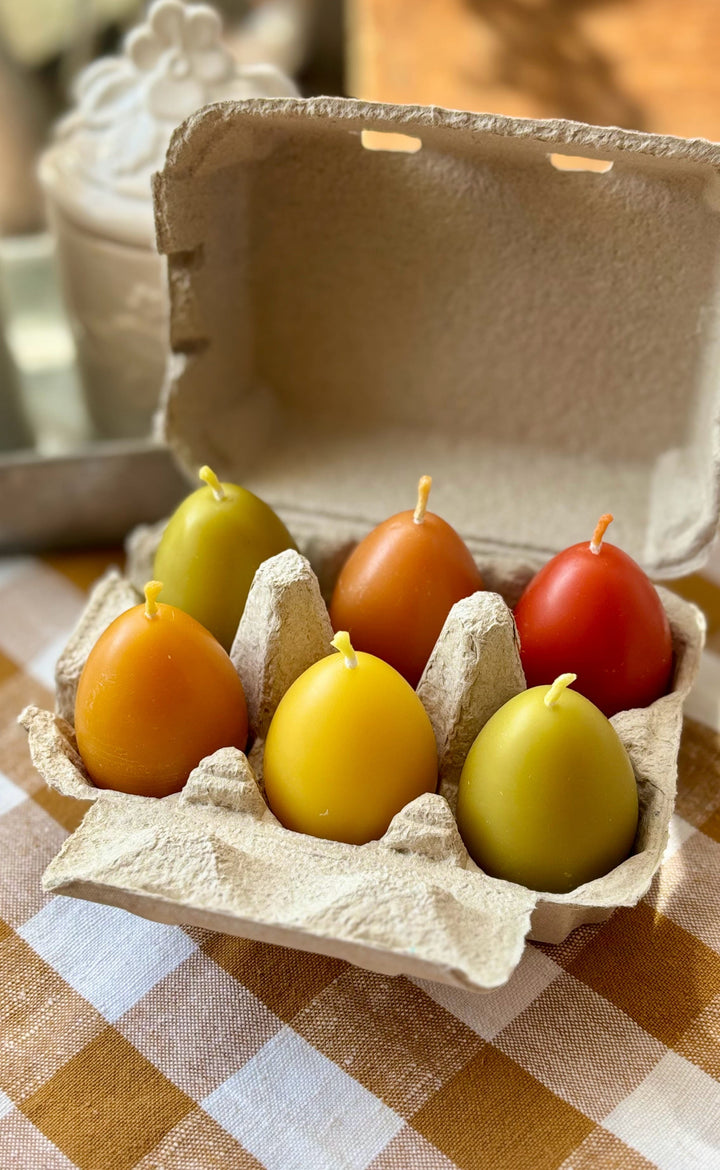 BEESWAX EGG CANDLE SET COLORFUL