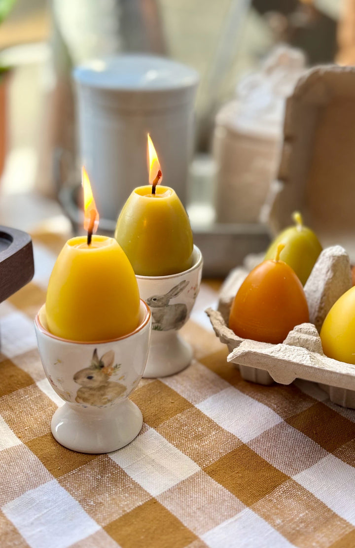 BEESWAX EGG CANDLE SET COLORFUL