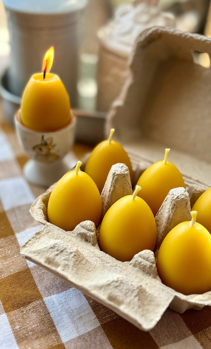 BEESWAX EGG CANDLE SET