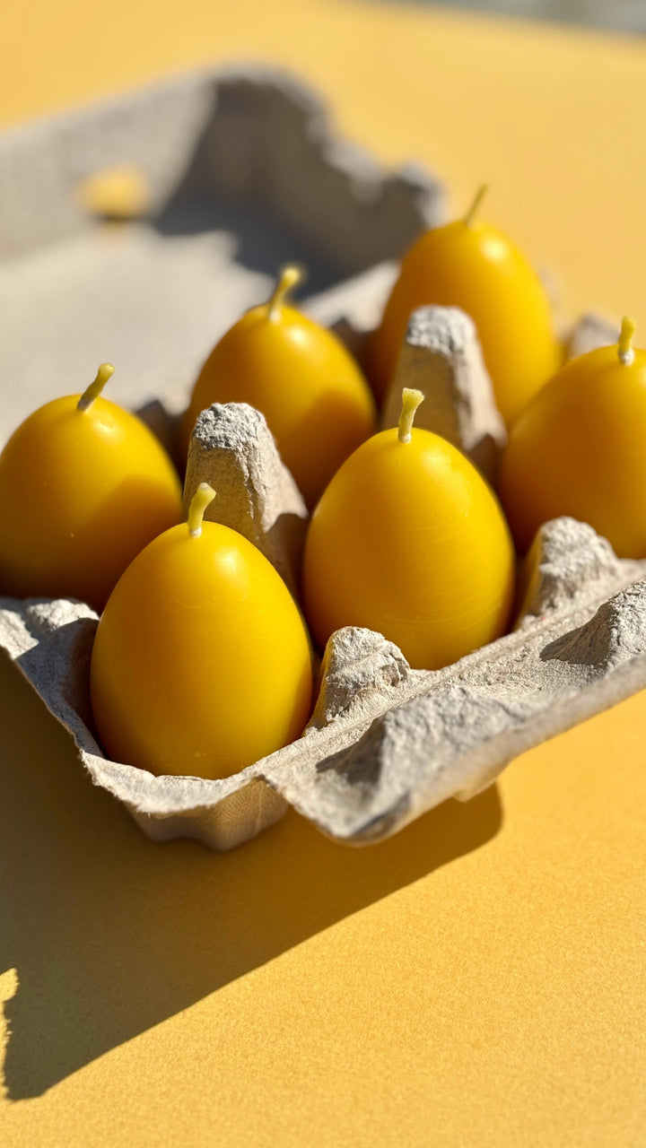 BEESWAX EGG CANDLE SET