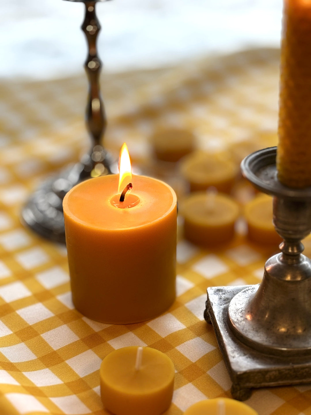 Natural organic beeswax candle