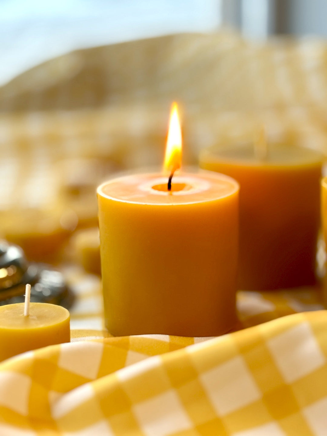 Beeswax pillar candle
