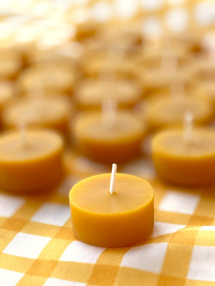 BEESWAX TEALIGHT CANDLES 6, 12 or 24