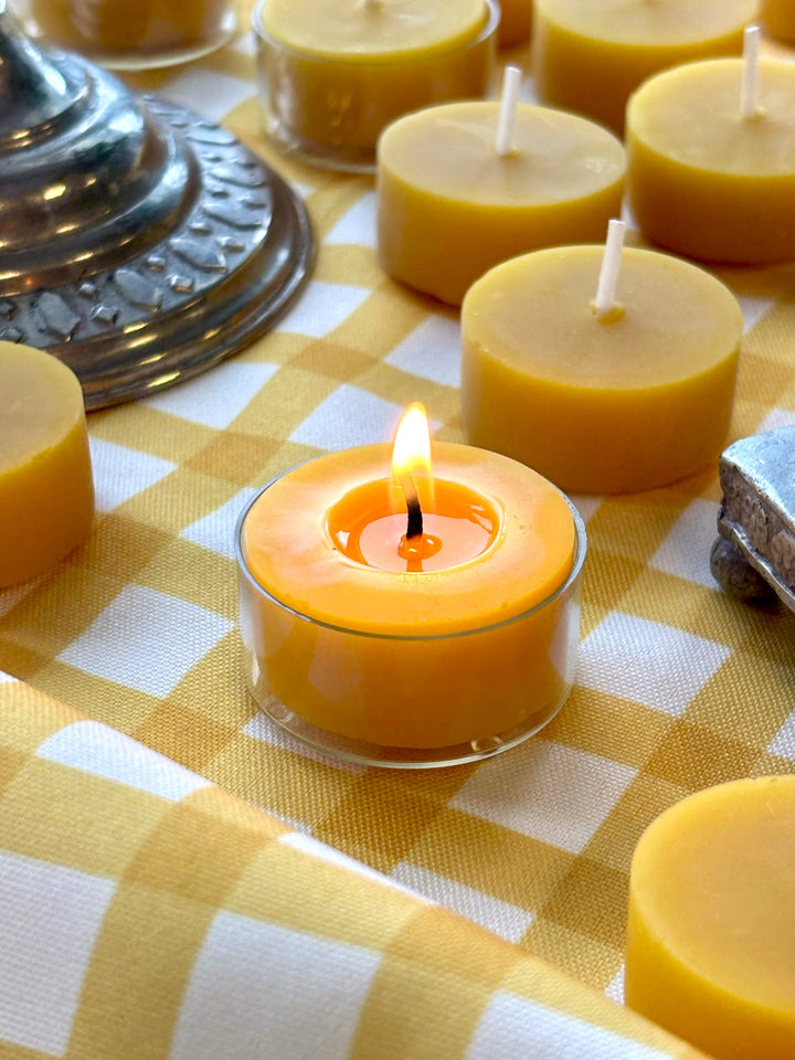 BEESWAX TEALIGHT CANDLES 6, 12 or 24