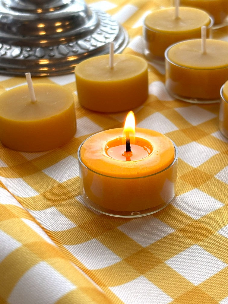 BEESWAX TEALIGHT CANDLES 6, 12 or 24