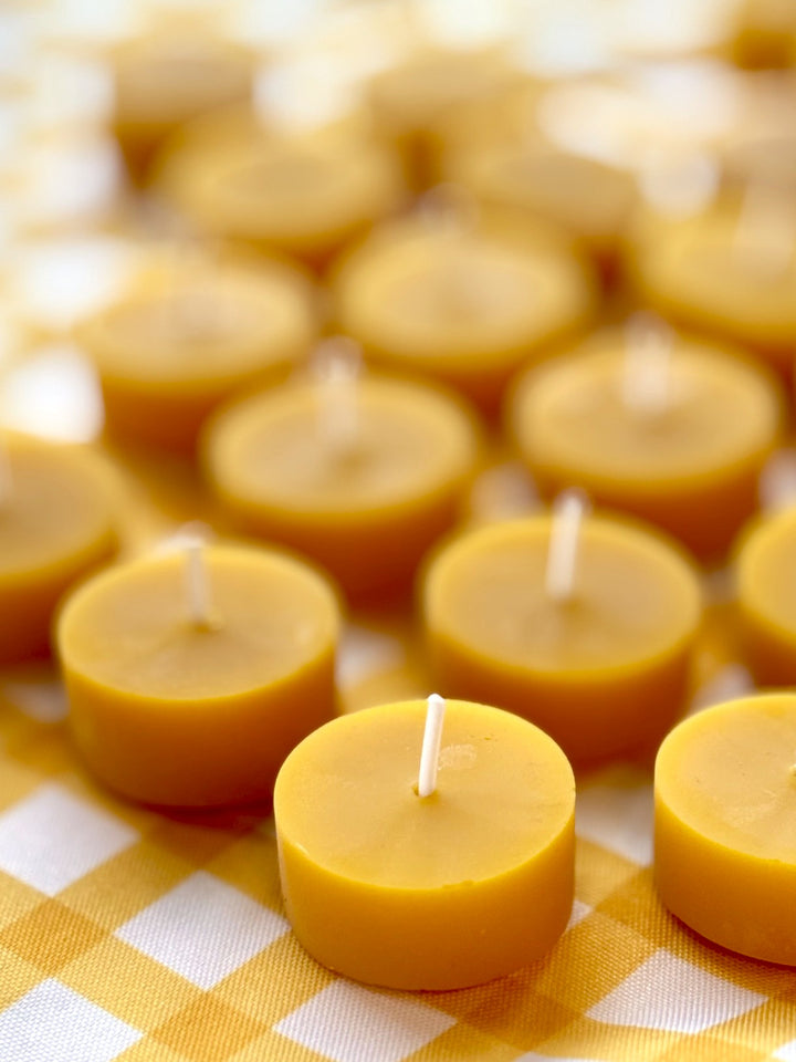 BEESWAX TEALIGHT CANDLES 6, 12 or 24